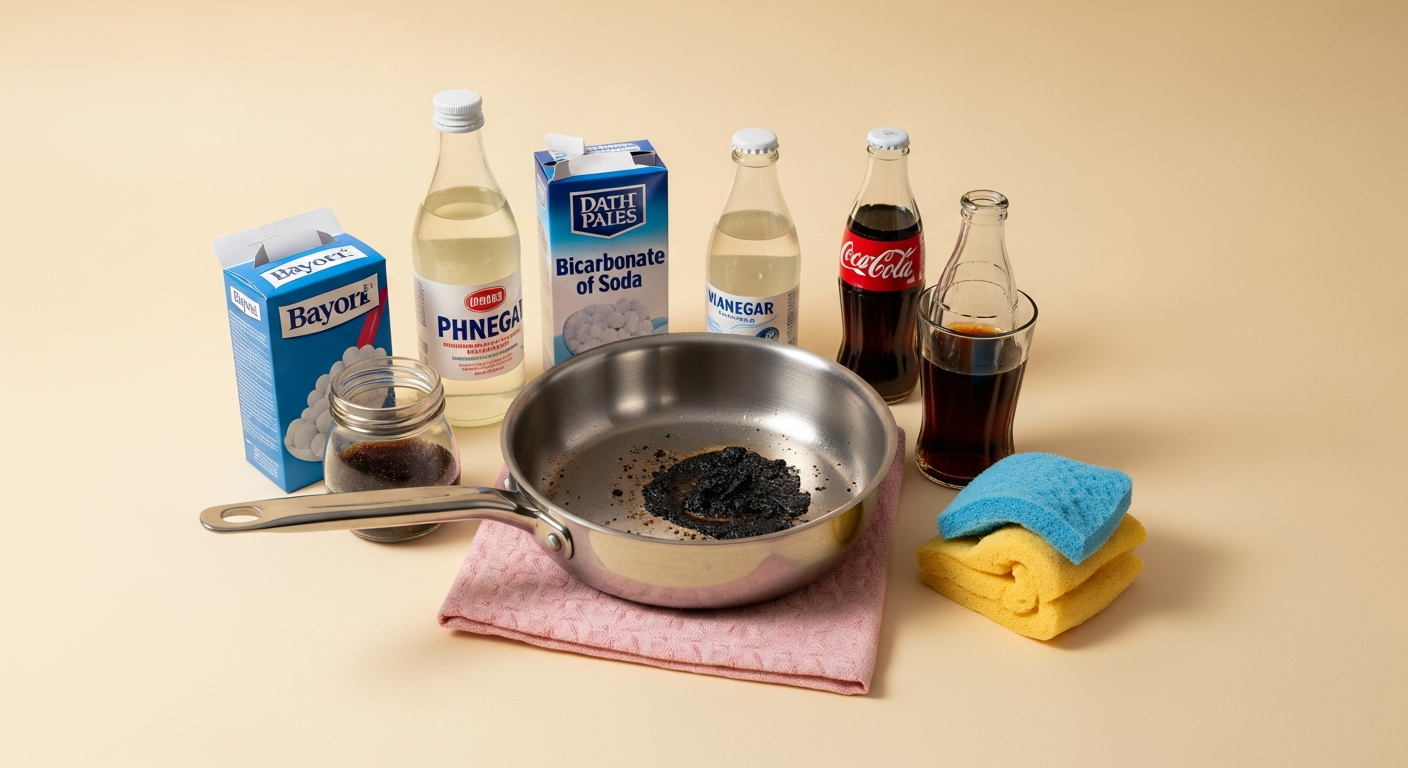 How to clean a burnt pan: four methods, one tested